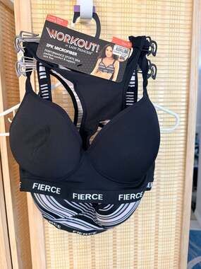Workout by Lady Princess 2PK Microfiber Performance Sports Bra Fierce 1X